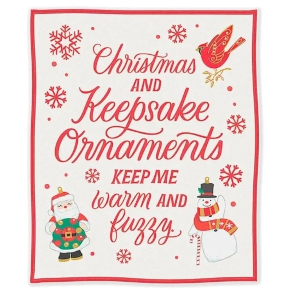 Hallmark Keepsake Ornament Christmas Throw Blanket 50